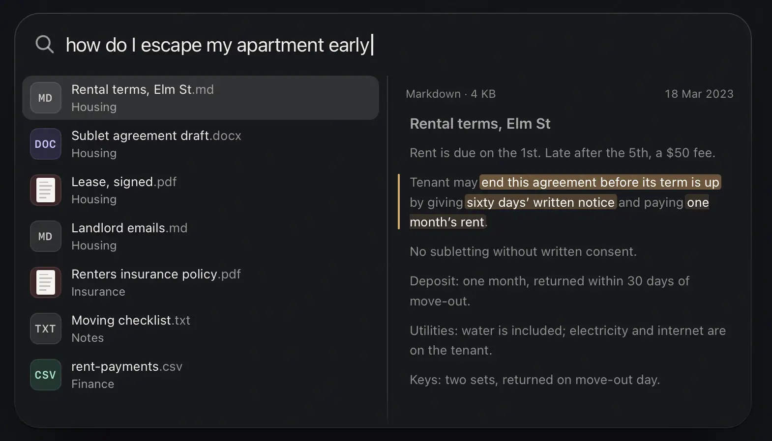 instant search UI